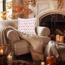 Coquette Pink Bow Floral Pillow Covers 18x18, Coquette Preppy Girly Room Decor, Aesthetic Pink Ribbon Bow Flower Decorative Throw Pillow Covers for Girls Bedroom Dorm