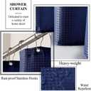 21 Pcs Bathroom Accessory Set with Waterproof Shower Curtain and Non Slip Mat,Resin Bath Set with Toothbrush Holder and Lotion Soap Dispenser,Bathroom Countertop Organizer Set for Home Apartment (Navy Blue)