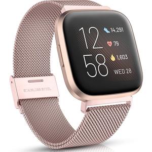 Stainless Steel Mesh Band For Use With Fitbit Versa Rose Gold