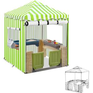 Playhouse Cover,600D Heavy Duty Outdoor Waterproof Play House Covers,47.5" W x47.5 D x60 H with Transparent PVC Doors and Windows,Suitable for All Around Playtime Patio with Canopy Playset