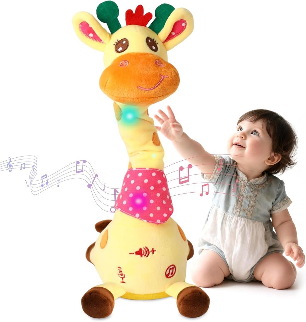 Dancing Giraffe Toy Stuffed Animal Baby Toys Singing Song Toddlers Toy Repeats What You Say Glowing Musical Toy for Baby Birthday Gift Groovy Giraffe Toy