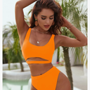Blooming Jelly Women's High Waisted Bikini Sets High Cut Bathing Suits Two Piece Sporty Cut Out Swimsuits XL