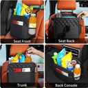 FrgKbTm 2Pack Car Seat Back Organizer, Waterproof Car Backseat Organizer with Cup Holders Large Capacity Hanging Car Storage Bag for Phones Documents Cups Bottle Travel Compatible with Most Vehicles