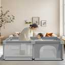 79" x 71" Baby Playpen, Large Play Yard for Babies and Toddlers, Big Play Pen with Gate, Safety Fence Play Area, Play Yard for Baby, Toddler Playpen (Grey)