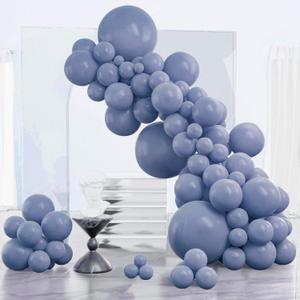 PartyWoo Dusty Blue Balloons, 85 pcs Purplish Boho Blue Balloons Different Sizes Pack of 18 Inch 12 Inch 10 Inch 5 Inch Slate Blue Balloons for Balloon Garland Arch as Party Decorations, Blue-F16