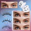 Mayhug Magnetic Eyelashes 3 Pairs, Reusable Magnetic Lashes with Applicator No Glue Needed Lash Clusters Kit Natural Look, Easy to Wear and Remove (3 Pairs-Kit 6)