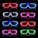 25 Packs LED Glasses Mardi Gras Party Supplies ,5 Neon Colors,3 Light Modes Light up Glow Sticks Glasses Toys Party Favors for kids Adults Fit world cup 2026 4th of July New Year Eve Graduations