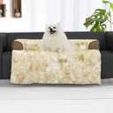 Calming Dog Couch Bed for Medium Dogs/Cats, 35 x 31 inch Waterproof Removable Dog Mat Couch Cover for Furniture Protector, NonSlip Fluffy blunique Pet Bed for Couch, Sofa  TieDye Khaki