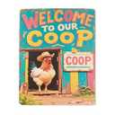 Chicken Coop Accessories Funny Chicken Coop Signs Decor For Farmhouse Farm Kicthen Welcome To Our Coop 8x12 Inches (C, 1PCS)
