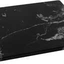 Black Marble Cutting Board For Kitchen, Large Marble Slab Pastry Board With Non-Slip Feet For Baking, Cheese, Charcuterie, Chocolate, 16x20 Inch (Everest Black with White Veins)