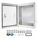 Outdoor Electrical Box 16 x 12 x 6''D NEMA 4X Enclosure Steel Box, Waterproof & Dustproof Outdoor/Indoor Lockable Electrical Junction Box, with Mounting Plate
