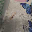 UEEBAI Wallet Case for iPhone 14 6.1 inch, PU Leather Phone Case Kickstand RFID Blocking Flip Case Card Slots Wrist Strap Relief Engraved Pattern Magnetic Closure Flower Folio Case, Blue Butterfly