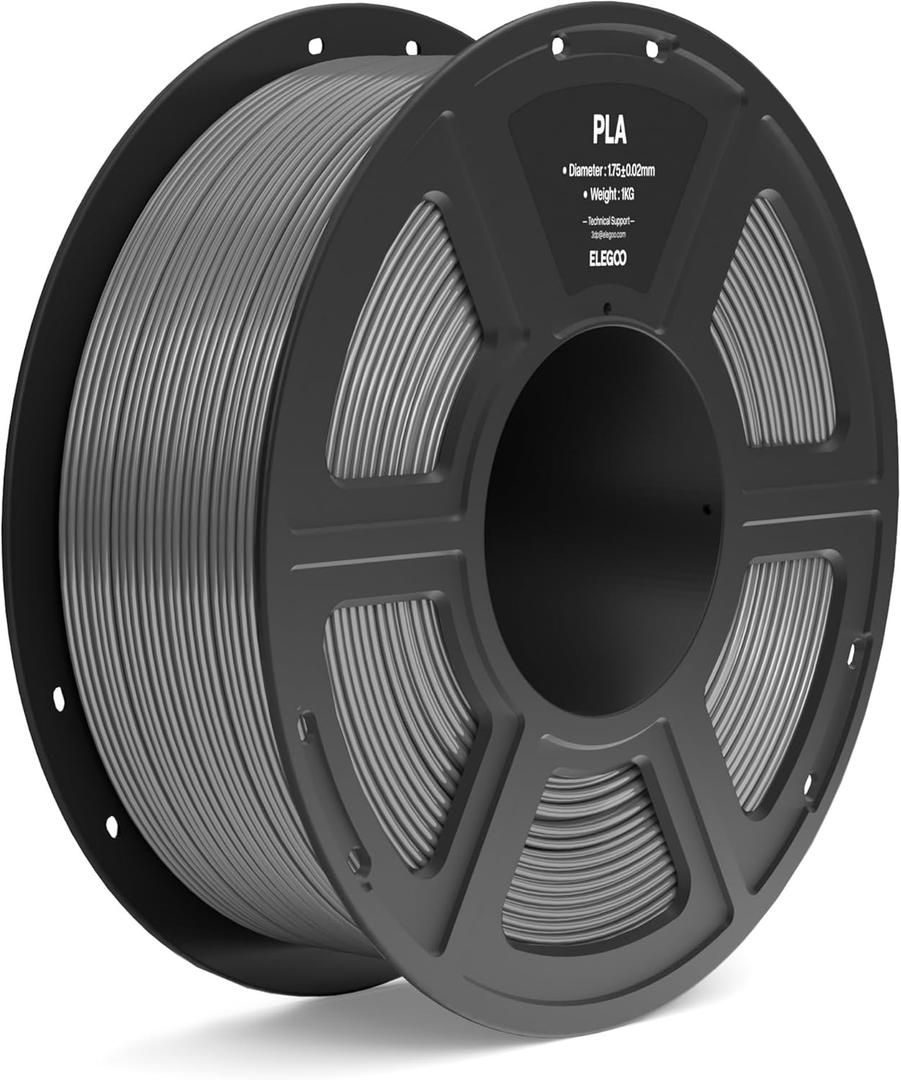 ELEGOO PLA Filament 1.75mm Space Gray 1KG, 3D Printer Filament Dimensional Accuracy +/- 0.02mm, 1kg Spool(2.2lbs) Fit Most FDM 3D Printers (Space Gray)