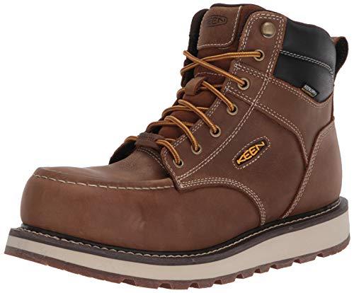 KEEN Utility Men's Cincinnati 6" Composite Toe Waterproof Wedge Work Boots, Belgian/Sandshell, 11 Wide US