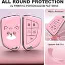ACEBOY for Cadillac Key Fob Cover, Soft TPU Protective Case with Keychain Compatible with Cadillac 2020-2025 ATS CT4 CT5 CT6 XT4 XT5 XTS CTS SRX Car Smart Keys Case (Pink,5 Buttons)
