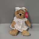 Oitscute Small Baby Teddy Bear with Cloth Cute Stuffed Animal Soft Plush Toy 10" (White Sleepwear)