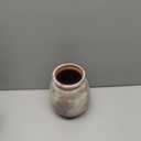 SIDUCAL Ceramic Rustic Vase, Whitewashed Terra Cotta Vase, Distressed Farmhouse Dcor, Pottery Decorative Flower for Home Decor, Table, Living Room Decor, Shelf, Mantel, 7.3 Inch, Terra