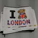 9 Pcs London Cosmetic Bag New York Souvenir Zipper Pouch Los Angeles Souvenir Gifts Italy Paris Broadway Alaska Makeup Purse for Girls Women Traveler Birthday Christmas Party Favors