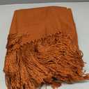 CozeCube Rust Throw Blanket for Couch, Boho Blanket with Fringe Tassel, Lightweight Fall Throw for Bed, Living Room Outdoor, Gift, Rust Orange, 60"x80"