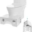 Foldable Toilet Stool, 7inches Healthy Bathroom Squatting Posture Poop Stool with Anti-Slip Feet, A Good Helper to Effective Relief of Constipation, Easy to Storage Toilet Squat Stool
