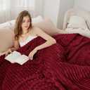 Bedsure GentleSoft Deep Red Fleece Blanket for Couch - Cozy Soft Blankets for Women, Cute Small Throws for Girls, 108x90 Inches