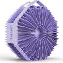 iTokGoK Premium Silver-Infused 2 in 1 Silicone Body Scrubber, Double-Sided Design Body Brush Silicone Body Scrubber Exfoliating Body Brushes for All Skin for Showering, Lathers Well - Lavender