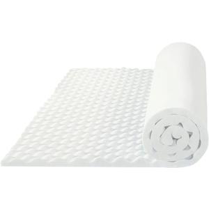Zayton 1-inch Convoluted Foam Mattress Topper with Egg Shell Design | Breathable, Soft, and Comfortable Bed Toppers for Back Pain, Orthopedic Support for Better Sleep, Twin, White