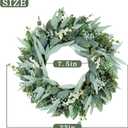 Eucalyptus Wreaths 22" Large Artificial Greenery Outdoor/Indoor Wreath Spring/Summer/Winter Wreath Green Wreaths for Front Door Porch Window Wall Hanging Decor All Year Round Wre-athGreen