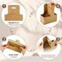 Reallnaive 12 Set Teacher Appreciation Gifts Bulk 2 Cup Drink Carriers with Handle Ruler Ribbon Teacher Appreciation Week/day Thank You Gifts Flower Bags with Thanks Cards(Classic,Kraft Paper Brown)
