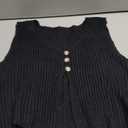 SweatyRocks Women's Button Front Sweater Vest Split V Neck Sleeveless Crop Knit Tops (Medium, Black)