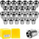 26PCS ER32 Spring Collet Set for CNC Engraving Machine & Milling Lathe Tool Workholding Engraving Collets