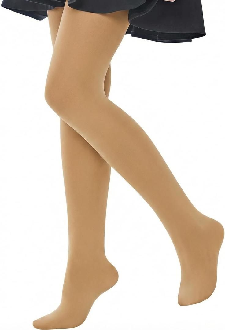 8 x leg elegant Ballet Footed Dance Tights for Toddler and Kids Girls 50D (Beige)