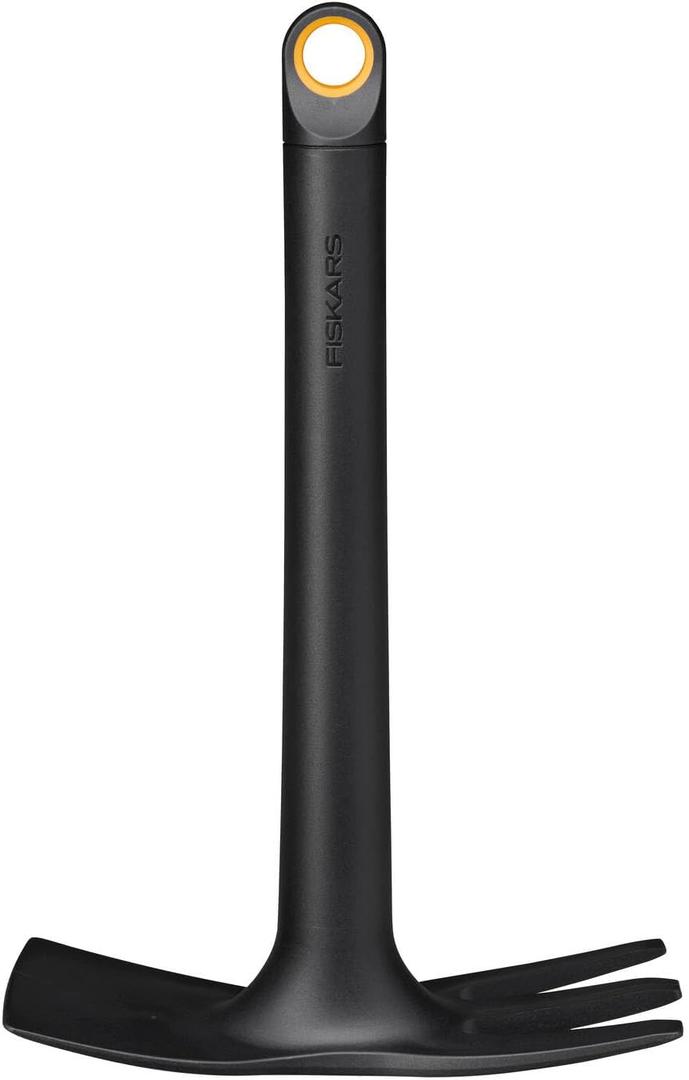Fiskars Combi Hoe, Length: 28 Cm, Fibreglass Reinforced Plastic, Black/Orange, Sturdy, 1072100