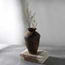 Rusty Ceramic Vase, Pottery Farmhouse Flower Vase for Centerpieces, Wabi Sabi Decorative Vase for Table, Living Room, Bedroom, Bathroom
