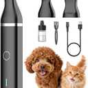 oneisall Dog Clippers with Double Blades,Cordless Small Pet Hair Grooming Trimmer,Low Noise for Trimming Dog's Hair Around Paws, Eyes, Ears, Face, Rump (Black)