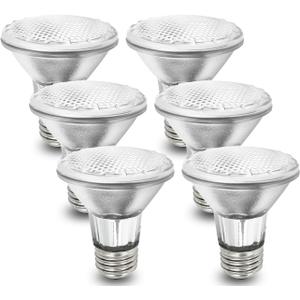 Par20 Bulbs, 6 Pcs 120V 50W Par20 Light Bulbs, E26 Medium Base Long Lasting Life High Output Reflector Flood Lights Replacement Range Hood Light - Warm Light