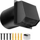 10 Inch Dryer Vent Cover Outside, Galvanized Steel Exterior Hooded Wall Vent Cover with Removable Screen & Cushioned Backdraft Flap, Exhaust Vent for House Wall Dryer Vent Kit (Black - 10 Inch)