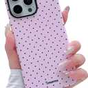 Designed for iPhone 16 Pro Case, Cute Fashion Polka Dot Aesthetics for Women Girls Soft TPU and Hard PC Protective Case Compatible with 16 Pro-Pink