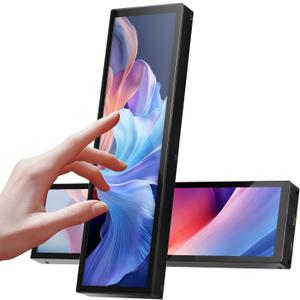 8.8 Inch Touchscreen Monitor,FHD IPS 1920x480 LCD Display,PC Temperature Monitor,Computer Secondary Screen for Raspberry Pi Computer Case Temperature Windows Aida64 CPU GPU (Black)