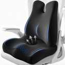 Lumbar Support Pillow for Office Chair,Seat Cushion with Back Support,Office Chair Cushion for Tailbone Pain,Sciatica and Hemorrhoid Relief (Black)