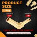 HARFINGTON 1pcs 90 Degree Hose Elbow 1/2" to 3/8" Brass Hose Barb Fitting Metals Splicer Mender for 3D Printing, Air Compressor, CNC Machine, Dies