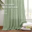 MIULEE Sage Green Linen Curtains 90 Inches Long 2 Panels for Bedroom Living Room, Back Tab & Pleat Tape with Hooks Soft Thick Linen Textured Window Drapes Semi Sheer Light Filtering Farmhouse Decor