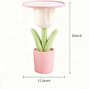 Tulip Flower Side Table with Storage Tray, Pink