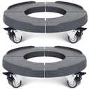 W B D WEIBIDA 2pk Trash Can Roller Base with Wheels - Adjustable 15-19 Inch Drum Dolly - Heavy Duty Multi-functional Cart