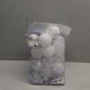 60mm/2.36inch Clear Christmas Ornaments, 30ct Shatterproof White Christmas Tree Ornaments Set Transparent Hanging Balls with Stuffed Decorations for Halloween Thanksgiving Xmas Wedding Party Home