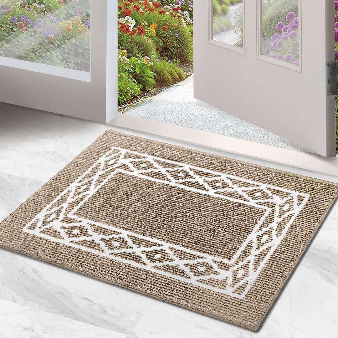 Premium Quality Polypropylene Indoor Door Mat - Beautiful Design with Non-Slip Backing, Washable & Low Profile Doormat - Ideal for Entryway Doors, Foyer, and Mudroom (20" x 30") (1'8" x 2'6" (Rectangular), Brown) Premium Quality Polypropylene Indoor Door Mat - Beautiful Design with Non-Slip Backing, Washable & Low Profile Doormat - Ideal for Entryway Doors, Foyer, and Mudroom (20" x 30") (1'8" x 2'6" (Rectangular), Brown)