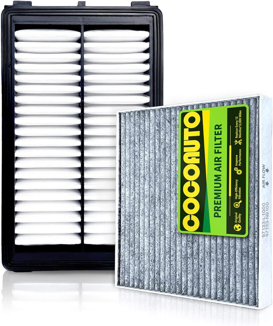 (2.5L Gas) COCOAUTO Engine & Cabin Air Filter Kit for Tucson (2022-2025), Santa Fe/Sorento/Sonata (2021-2025), fits Sportage 2023-25 2.5L Gas Only, 28113L1000, 28113N9000, PA99540 (Not For Hybrid)