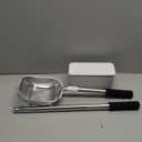 PINVNBY Cat Litter Scooper, Long Handle Litter Sifter Scoop with Litter Scoop Holder Stainless Steel Kitten Scooper Deep Kitty Litter Scooper with Box Metal Detachable Sifting Litter Shovel Set (Silver)