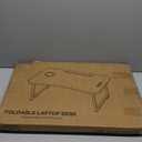 Zapuno Foldable Laptop Bed Table Multi-Function Lap Serving Tray Dining Table with Storage Drawer and Water Bottle Holder, Slot for Eating, Working on Couch/Sofa (Arc Shape)