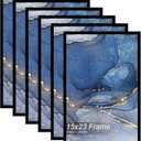 Fxojyvo 15x23 Picture Frame Set of 6, Black Frame for 15 x 23 Inch Picture Poster Photo, Light Weight and High Transparent 15 by 23 Frame for Wall - 6 Pack/Black/15 x23